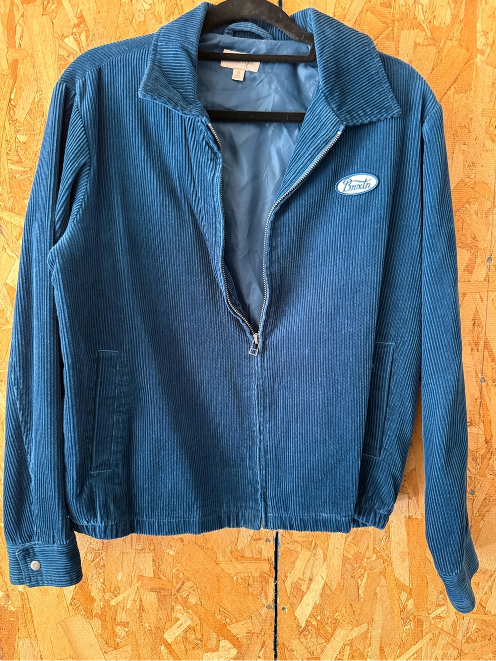 Brixton Teal Corduroy Zip Bomber Jacket